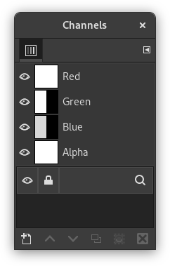 Alpha channel example: Three transparent layers